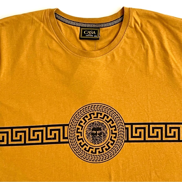 CASA MODA COUTURE T-Shirt Men's SIZE 4XL Or Pur Gold Medusa Logo Shirt Tee NWT - Picture 4 of 11